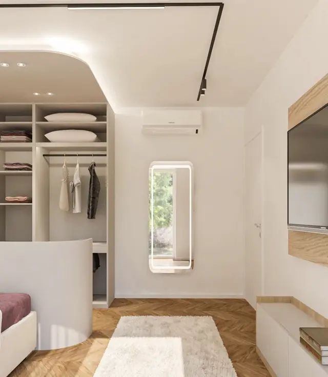 Chambre avec dressing intégré